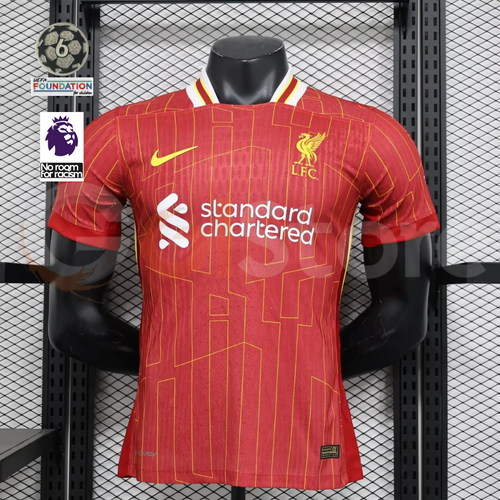 2024-2025 Liverpool Player Version Home Short Sleeve Jersey Personalized PL UCL Patch