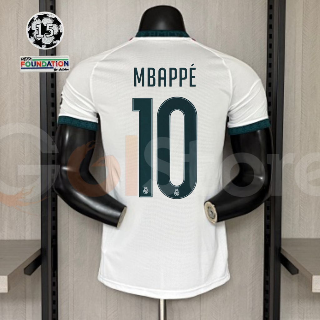Real Madrid 2026/27 Home Player Version UCL Jersey #10 Mbappé – Authentic Short Sleeve Football Shirt S-2XL