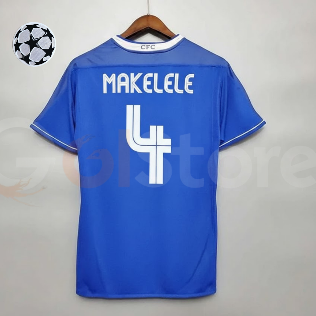 Chelsea FC 2003-2005 Retro Home Short Sleeve Jersey #4 Makelele Personalized UCL Patch