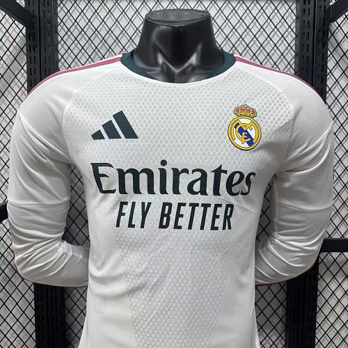 2026/27 Real Madrid Player Version Home Long Sleeve White Jersey #10 Mbappe Personalized