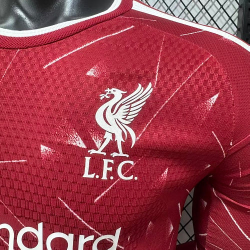 2026-2027 Liverpool Player Version Home Long Sleeve Jersey #4 Virgil Personalized UCL Patch