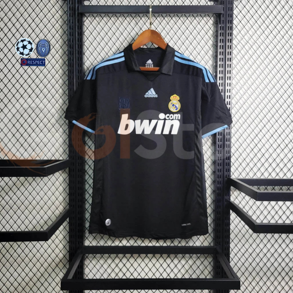 2009/10 Real Madrid Retro Away Black Jersey #11 Benzema La Liga Personalized