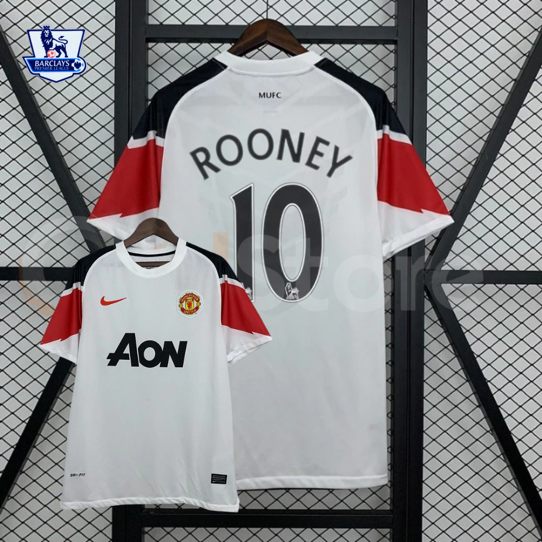 Manchester United 2010-2011 Retro Away Jersey #10 Rooney Personalized PL Patch Rare