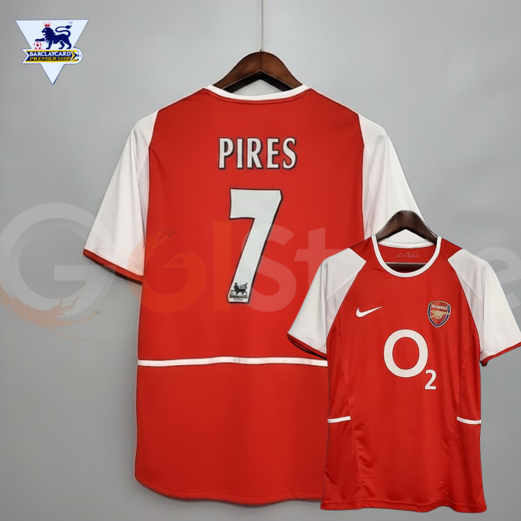 Arsenal 2002-04 Retro Home Jersey | #7 Robert Pires | Premier League