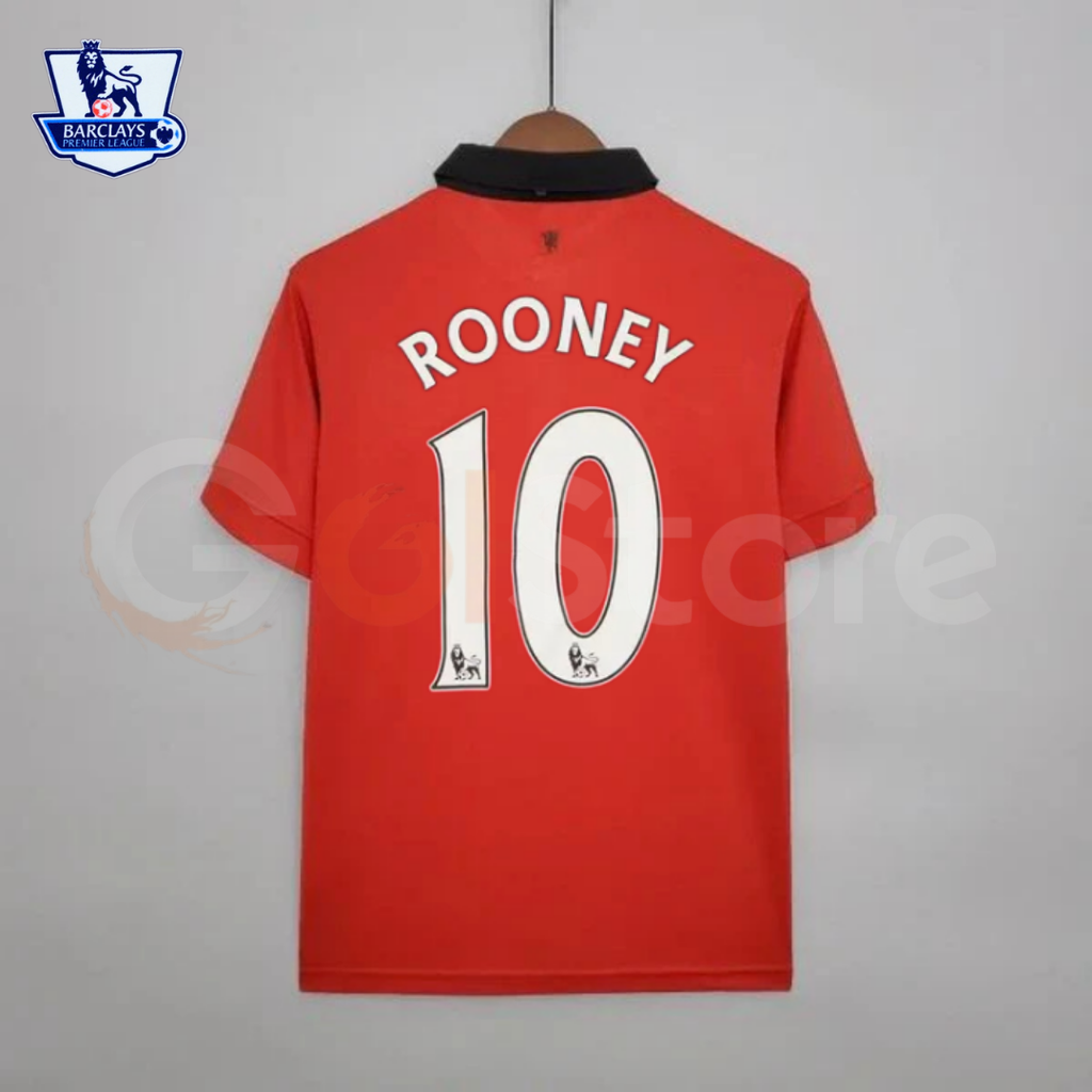 Manchester United 2013-2014 Retro Home Short Sleeve Jersey #10 Rooney Personalized PL Rare