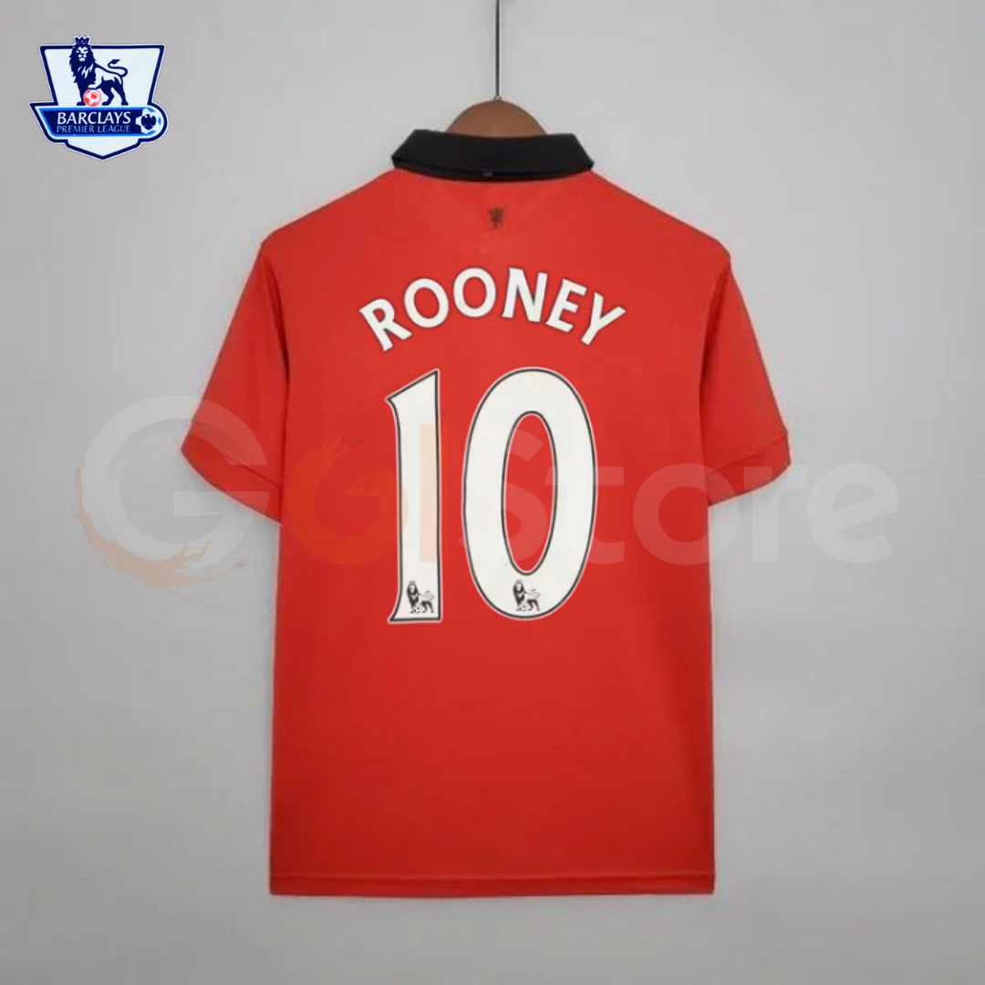 Manchester United 2013-2014 Retro Home Short Sleeve Jersey #10 Rooney Personalized PL Rare