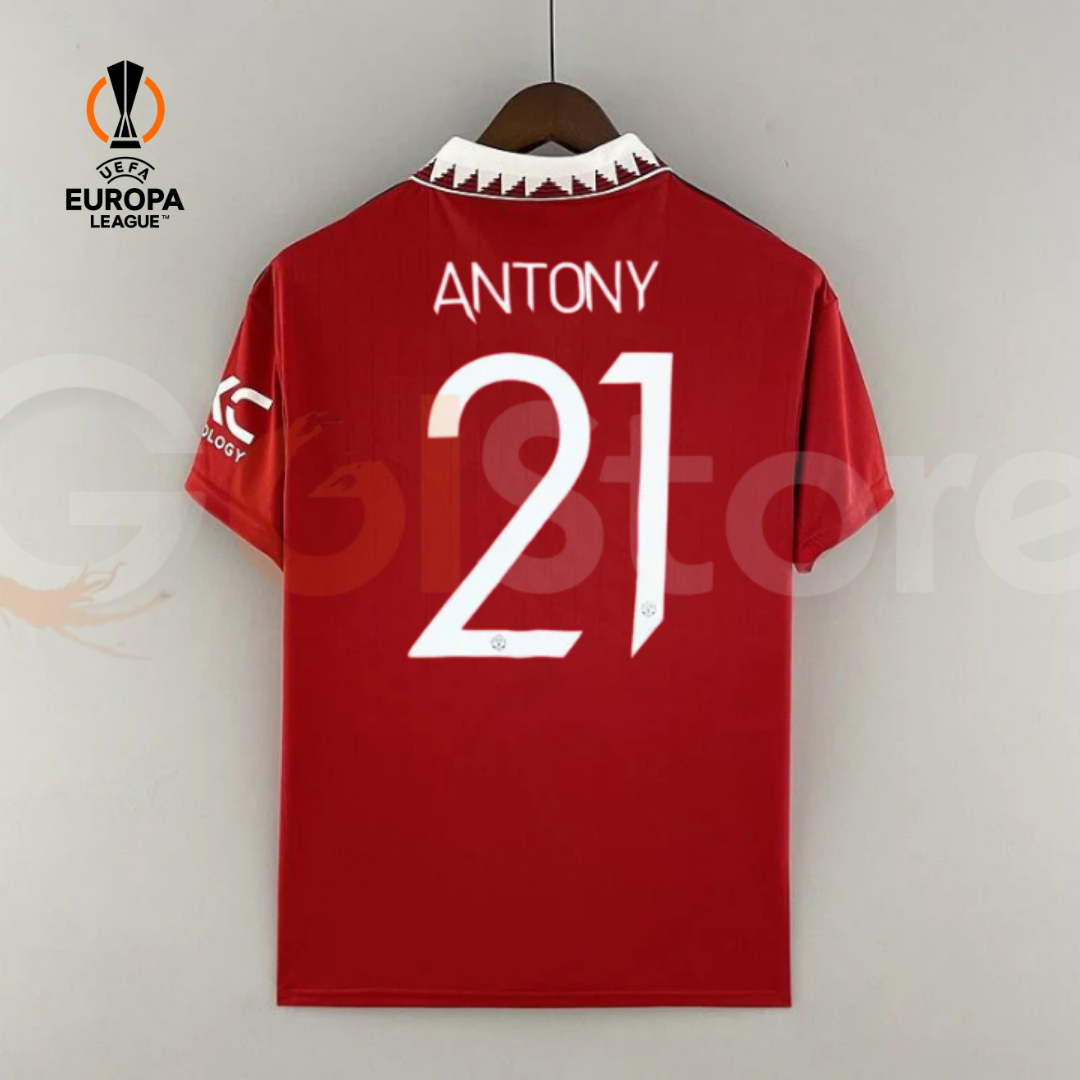 Manchester United 2022-2023 Retro Home Short Sleeve Jersey #21 Antony Personalized UEL Rare