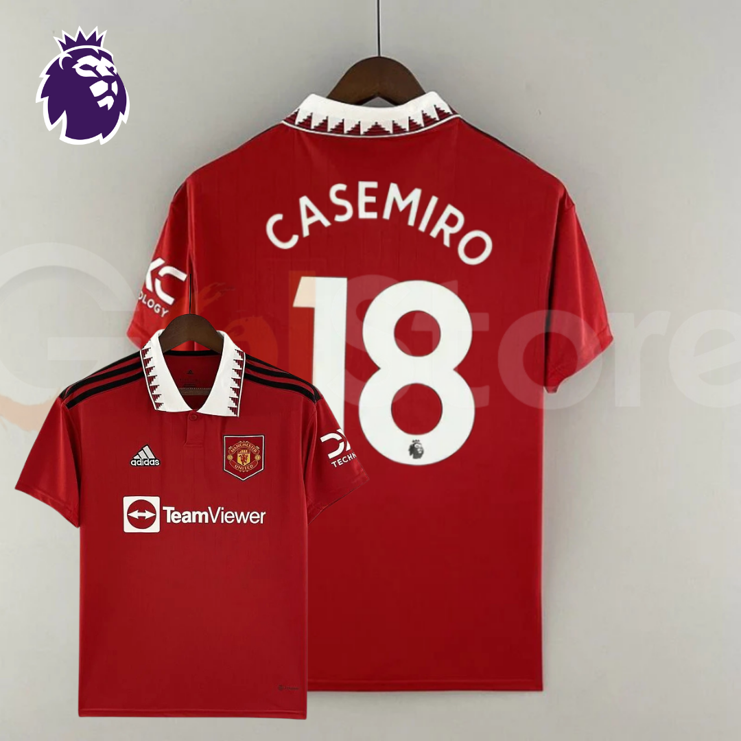 Manchester United 2022-2023 Retro Home Short Sleeve Jersey #18 Casemiro Personalized PL Rare