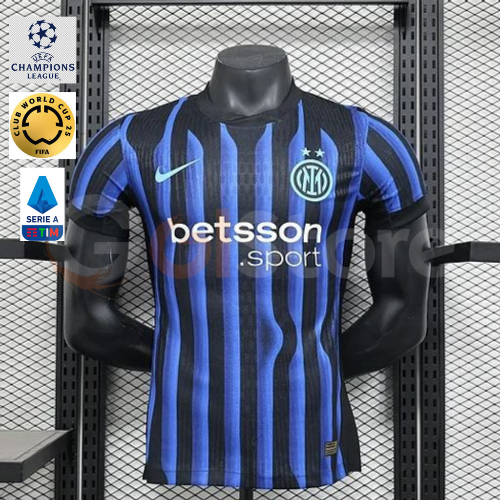 Inter Milan 2025-2026 Home Short Sleeve Jersey UCL Serie A FIFA CWC Patch Personalized S-3XL