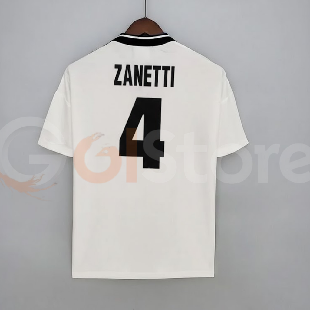 Inter Milan 1996-1997 Retro Away Short Sleeve Jersey #4 Zanetti Personalized Rare Collector