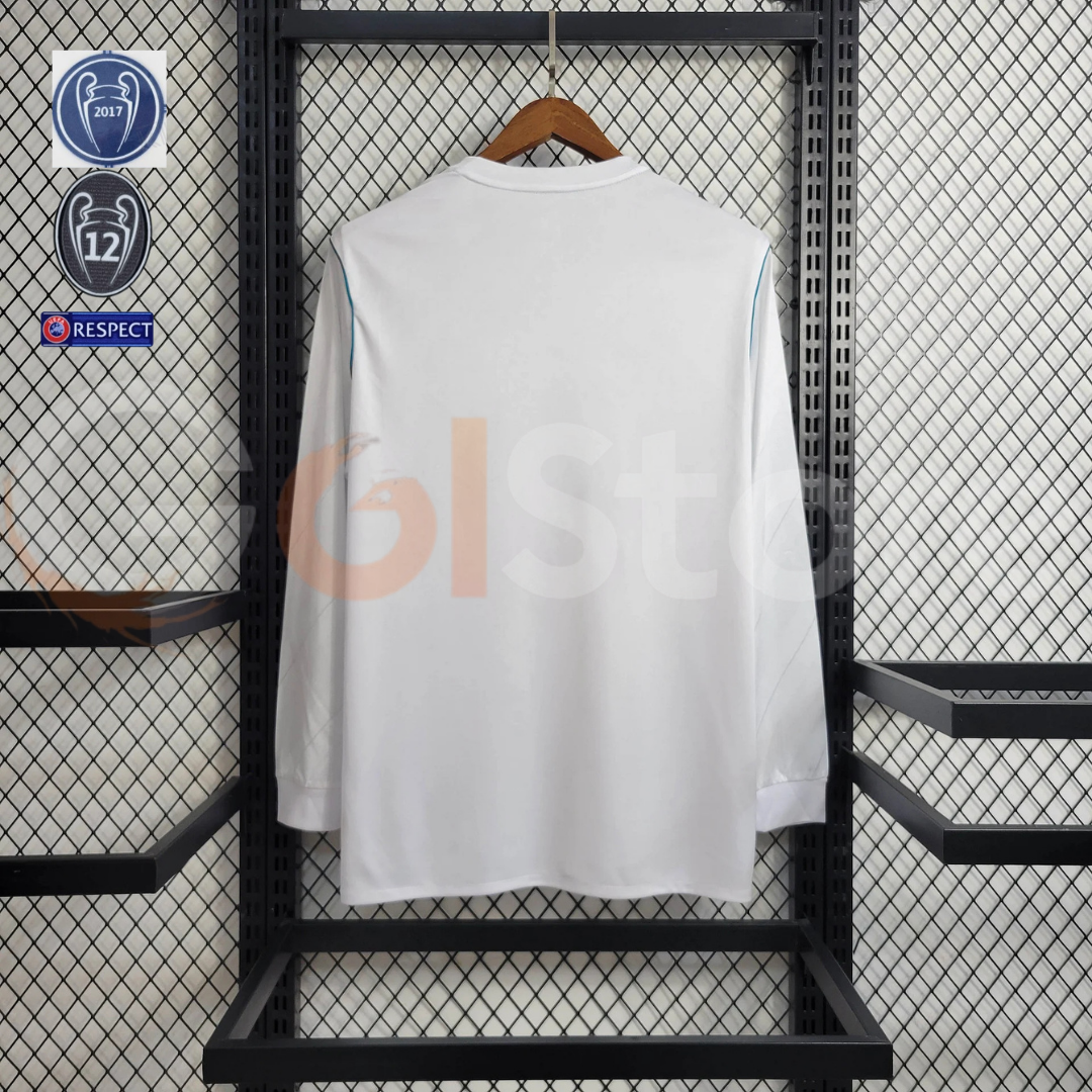 2017/18 Real Madrid Retro Home Jersey Long Sleeve UCL & LaLiga